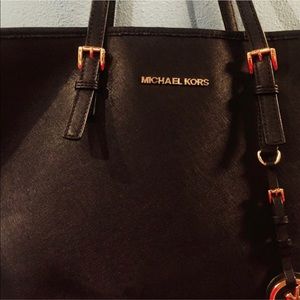 Michael Kors black Jet Set Travel Tote